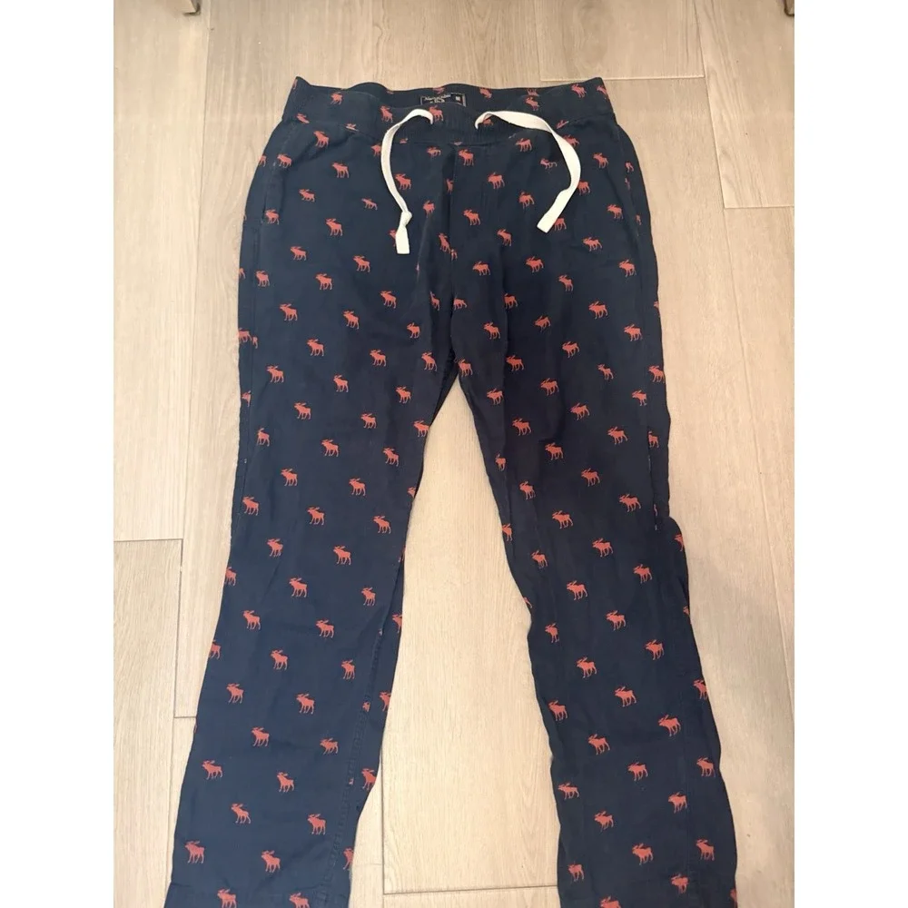 Abercrombie & Fitch Y2K Moose Print Lounge Pants Mens Size Medium Sleepwear